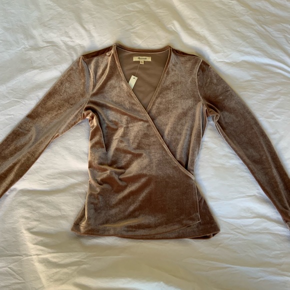 Madewell Velvet Wrap Top - Picture 2 of 4